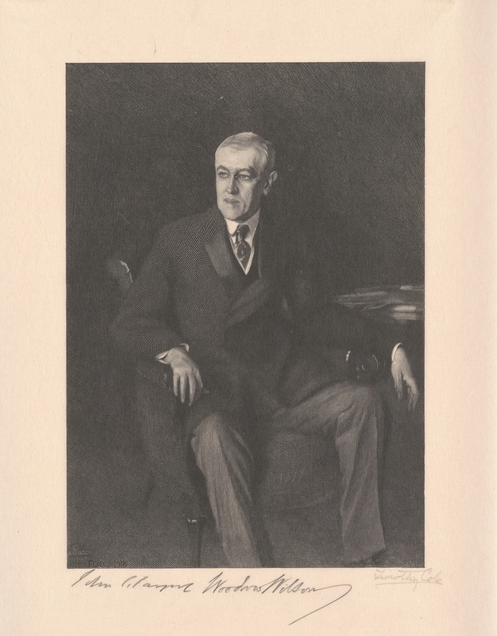 Woodrow Wilson by Timothy Cole, after John Singer Sargent