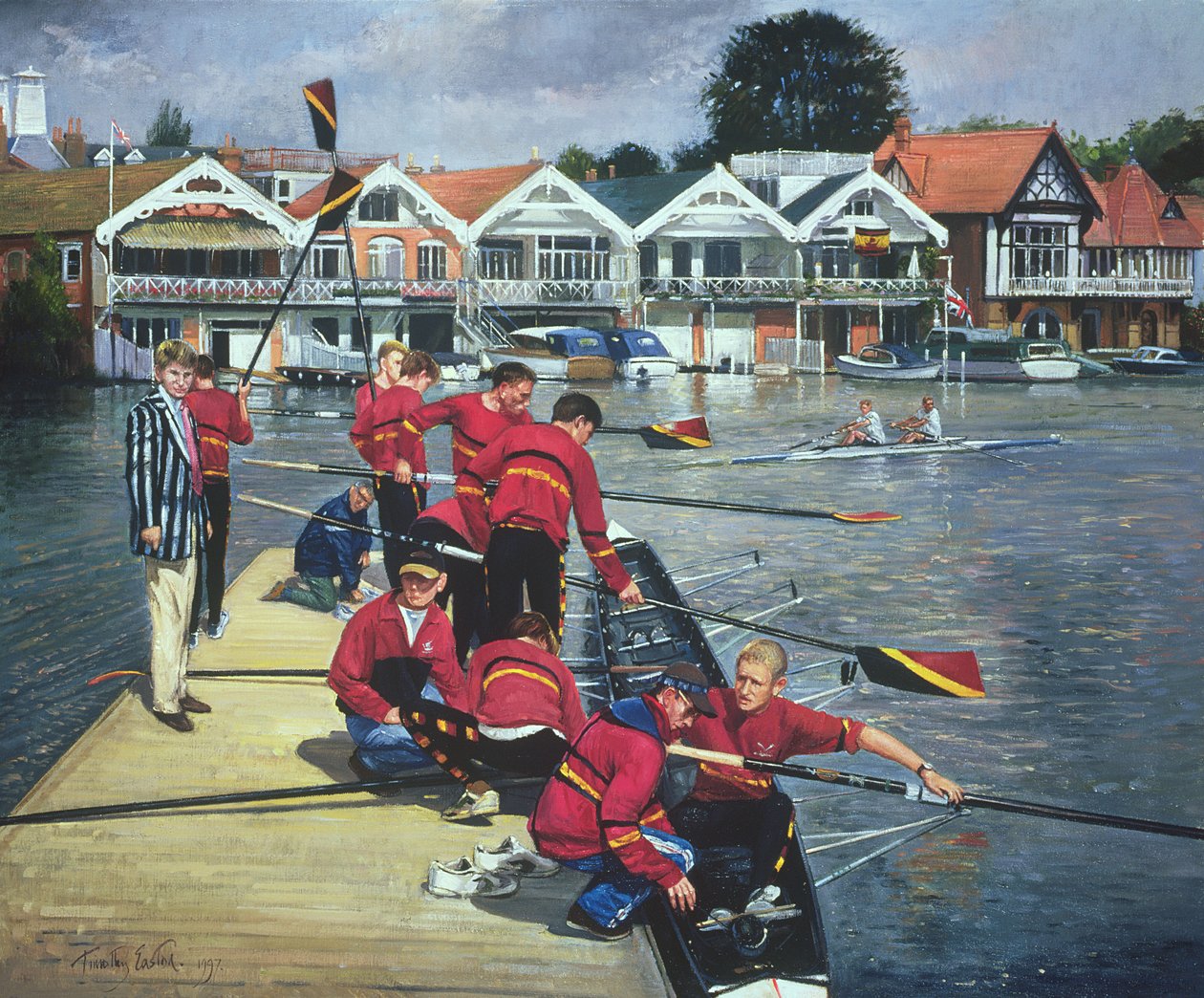 Towards the Boathouses, Henley, 1997 by Timothy Easton