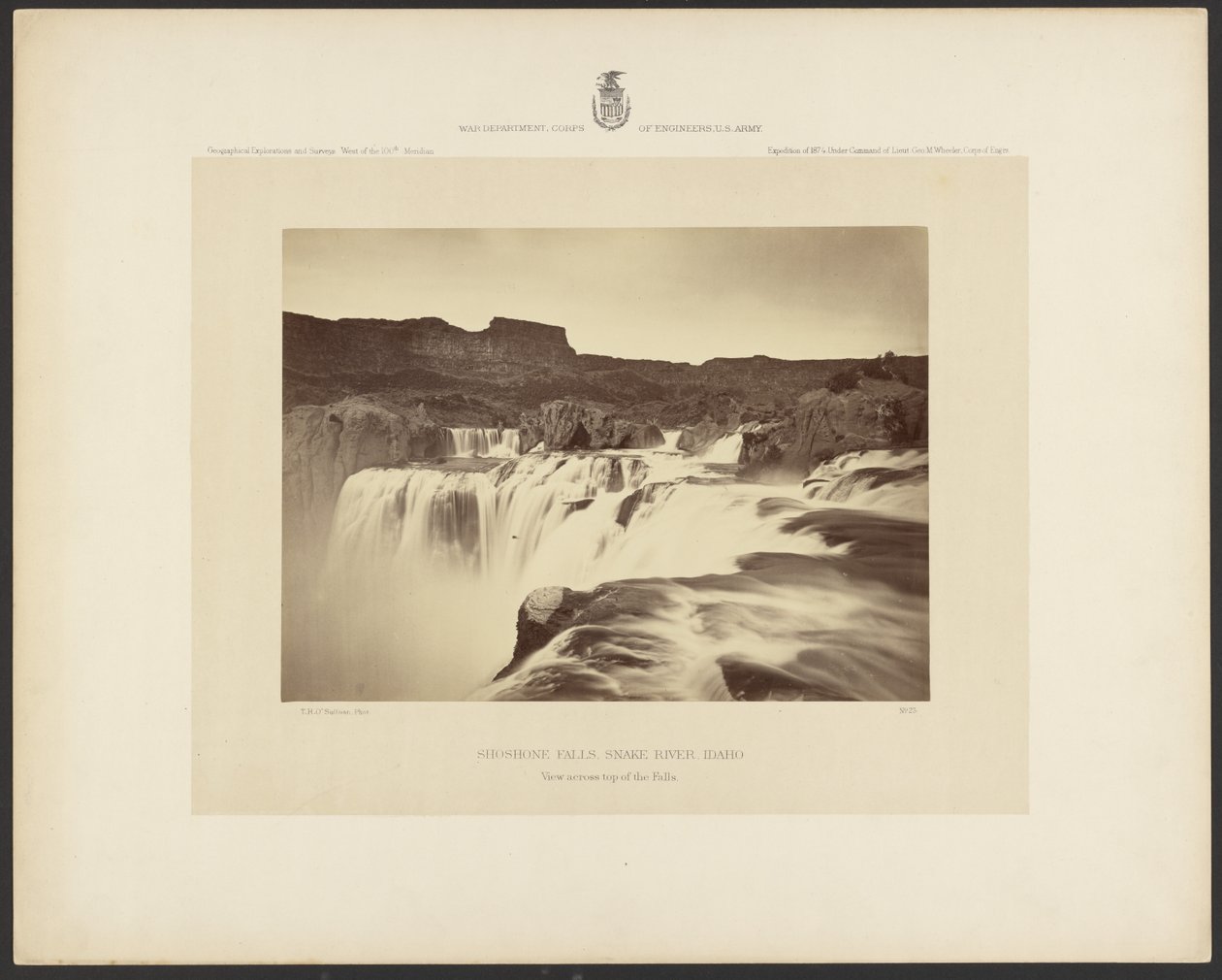 Shoshone Falls, Snake River, Idaho, View Across Top of the Falls by Timothy H. OSullivan