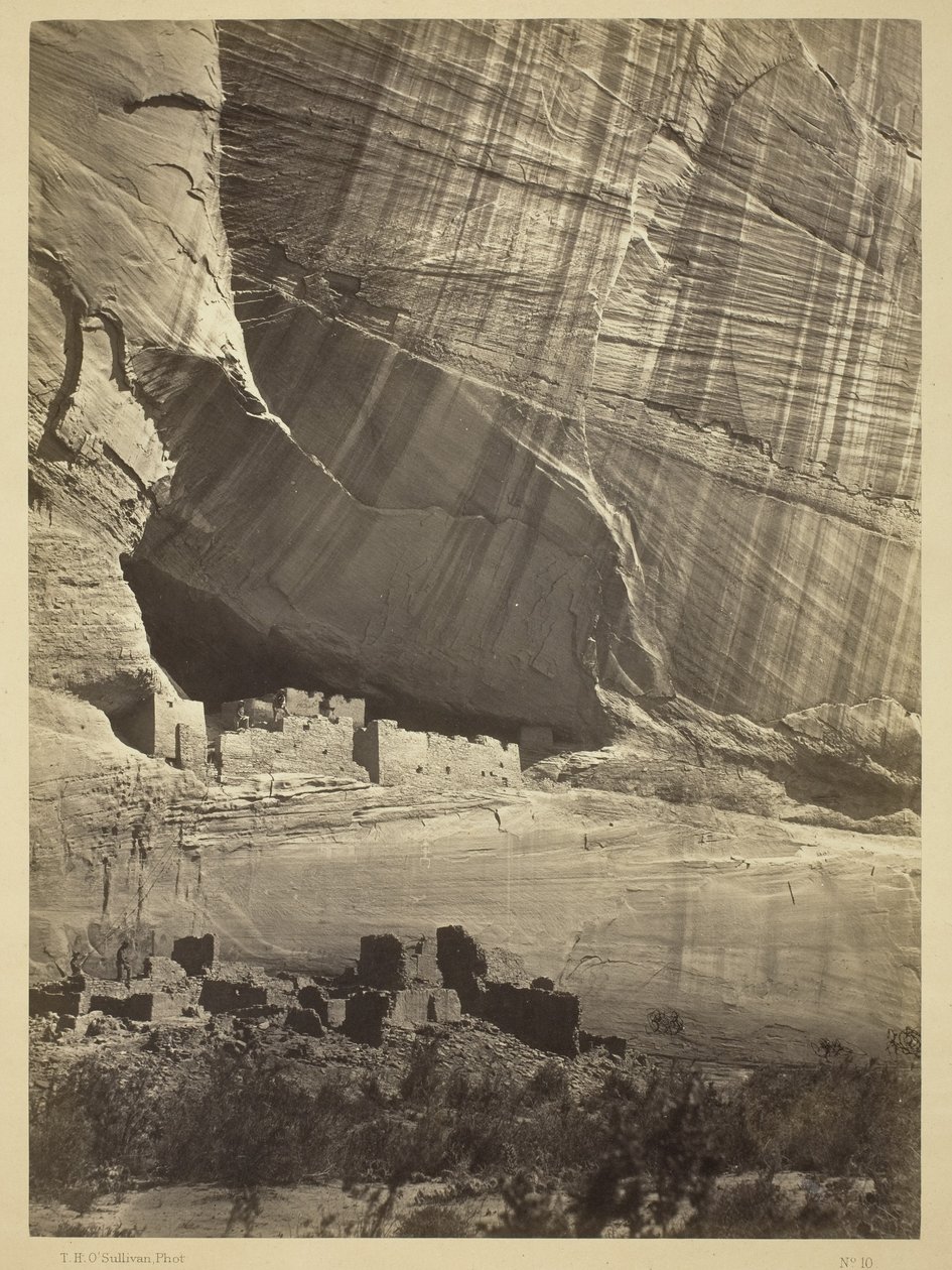 Ancient Ruins in the Canyon de Chelly, N.M., in a Niche 50 Feet Above Present Canyon Bed, 1873 by Timothy OSullivan