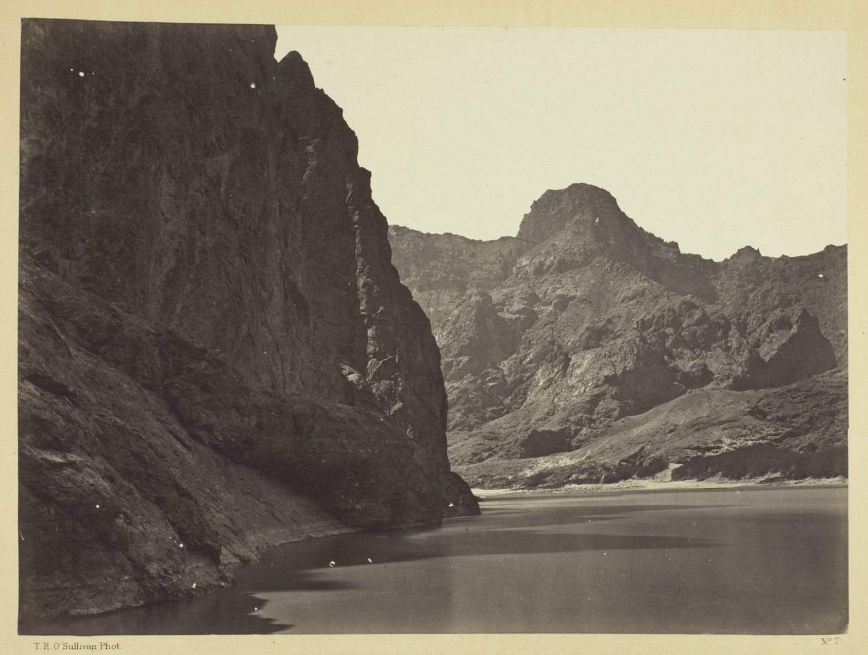 Black Canyon, Colorado River, looking below near Camp 7. Explorations in Nevada and Arizona, Expedition of 1871. Lieut. Geo. M. Wheeler, Commanding. by Timothy O