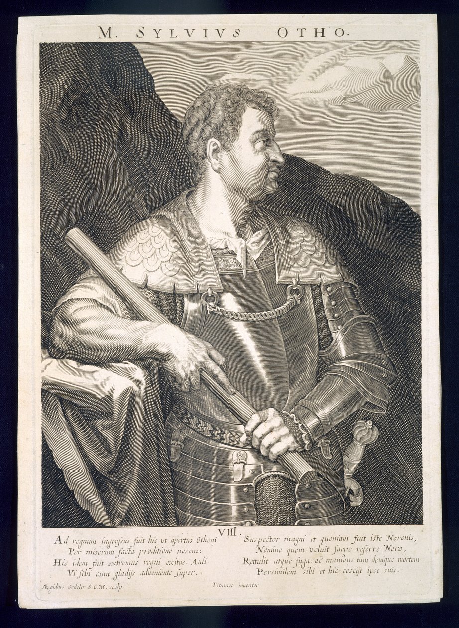 M. Silvius Otho Emperor of Rome 68 AD engraved by Aegidius Sadeler by Tiziano Vecelli