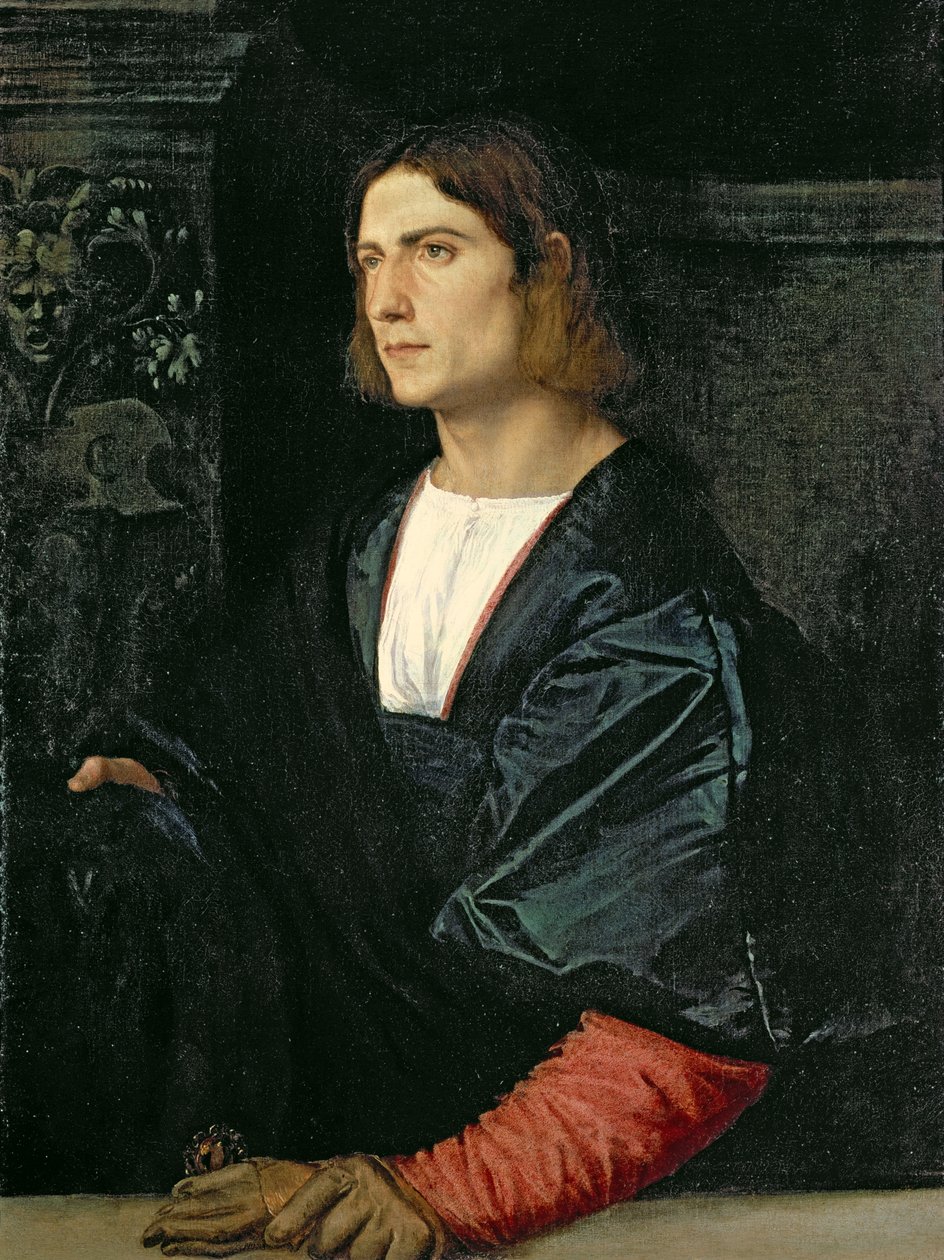 Young Man with Cap and Gloves, c.1515 by Tiziano Vecelli