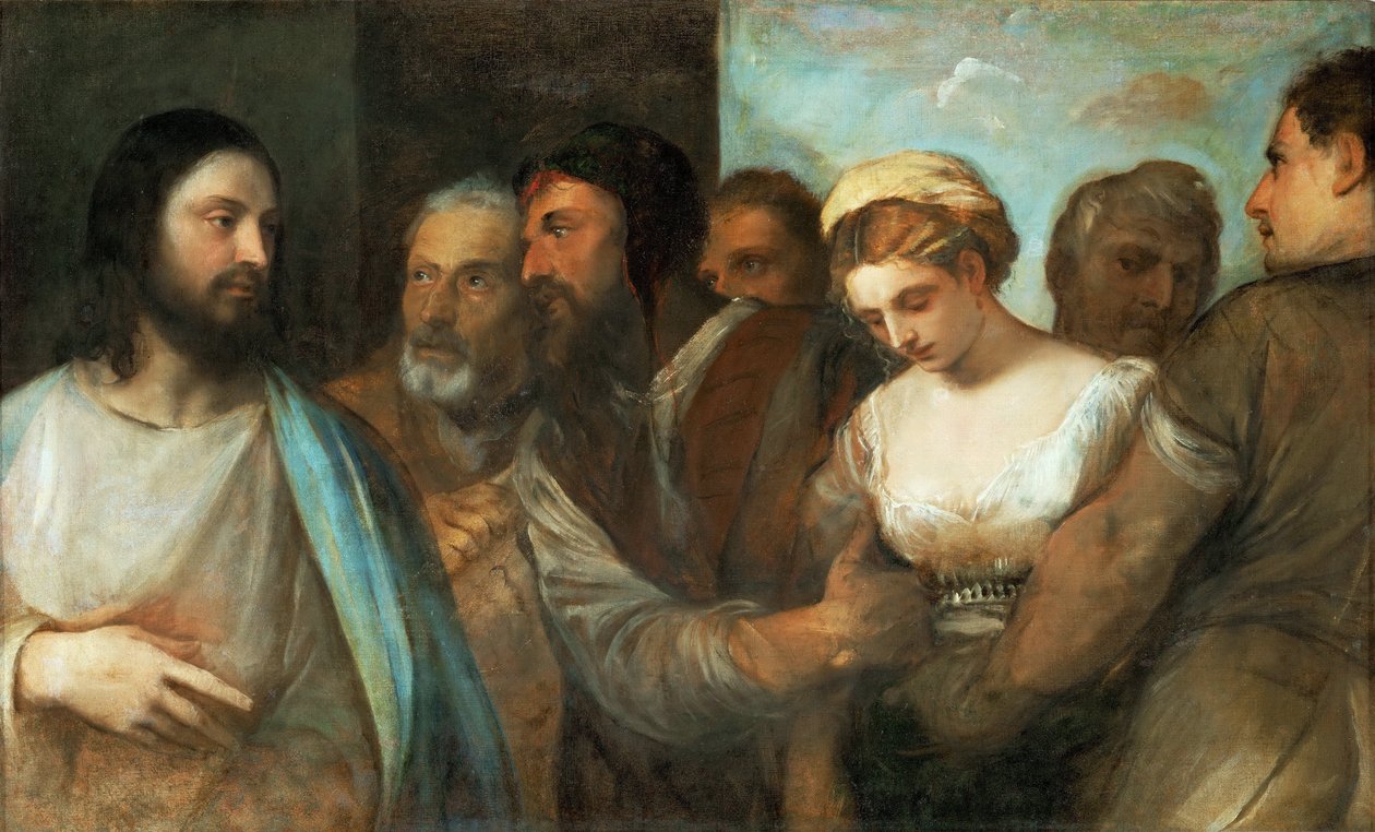 Christ and the Woman Taken in Adultery by Tiziano Vecelli