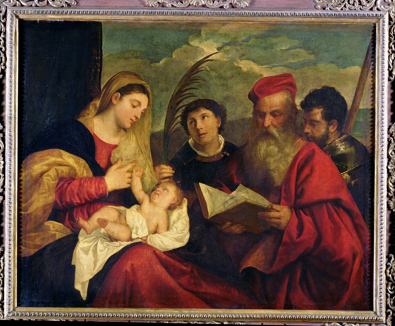 Madonna and Child with SS. Stephen, Jerome and Maurice by Tiziano Vecelli