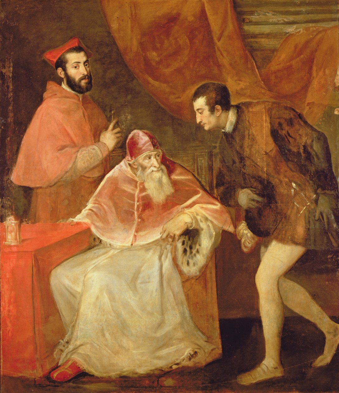 Pope Paul III and his Nephews by Tiziano Vecelli