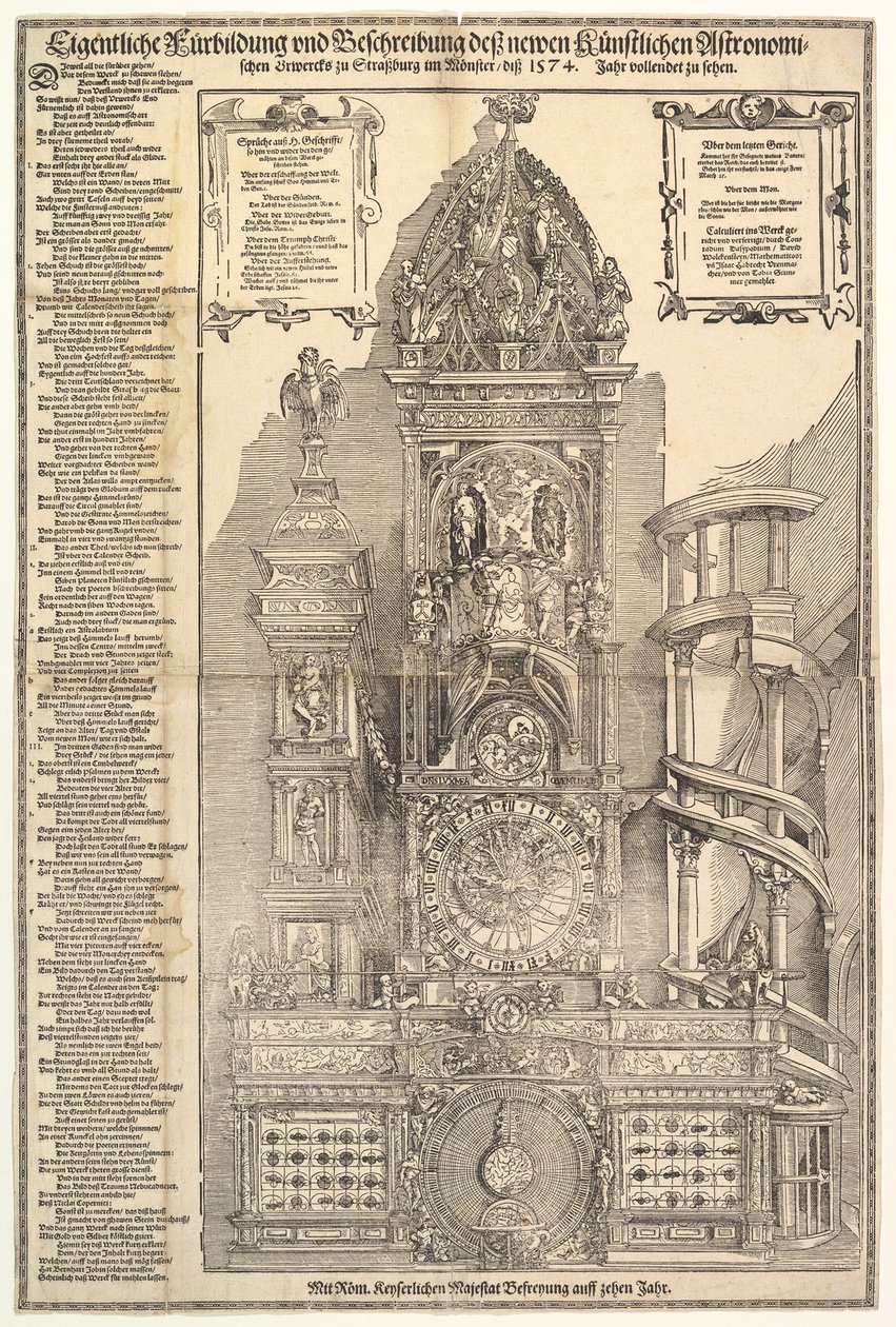 Astronomical Clock in the Cathedral in Strasbourg, 1574 by Tobias Stimmer
