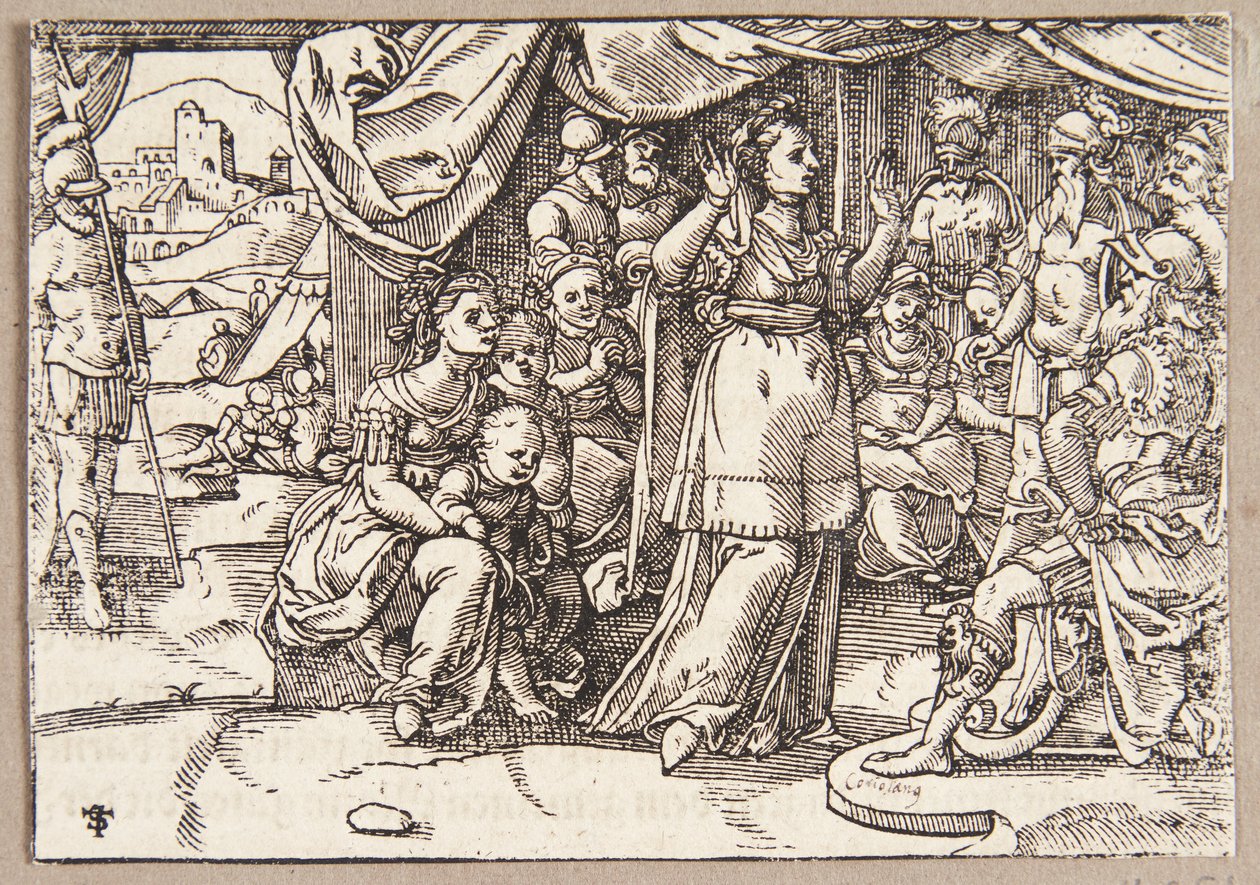 Veturia and Volumnia Plead with Coriolanus to Spare Rome by Tobias Stimmer