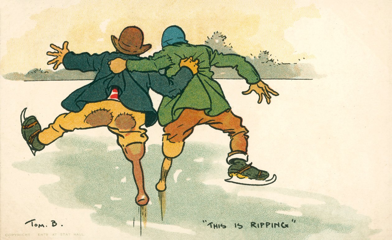 Men Ice Skating with Wooden Legs by Tom Browne