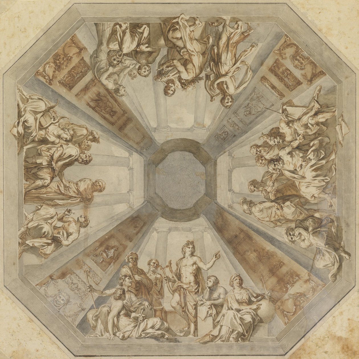 Study for The Triumph of Apollo for the Ceiling of the Sala delle Muse, Museo Pio-Clementino, Vatican by Tommaso Maria Conca