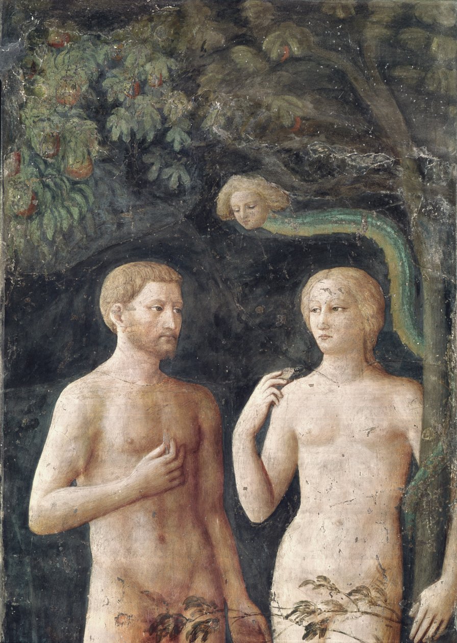 Temptation of Adam and Eve, c.1423-25 fresco (detail) by Tommaso Masolino da Panicale