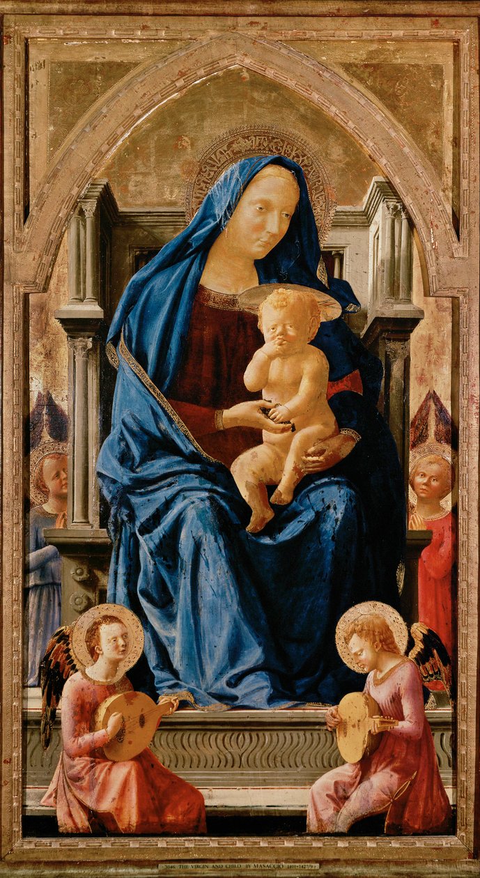 Pisa-Polyptych: The Virgin with the Infant Jesus and Angels by Tommaso Masaccio