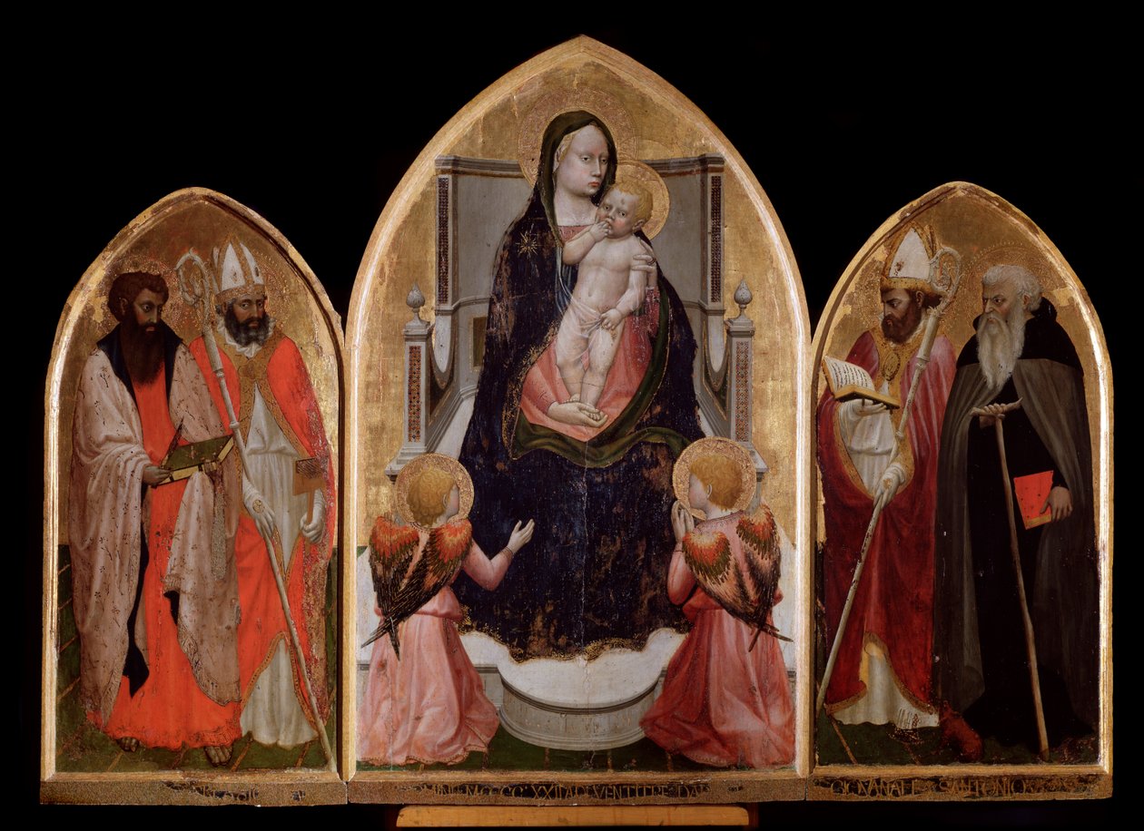 San Giovenale Triptych: Virgin and Child, Left Panel with Saint ...