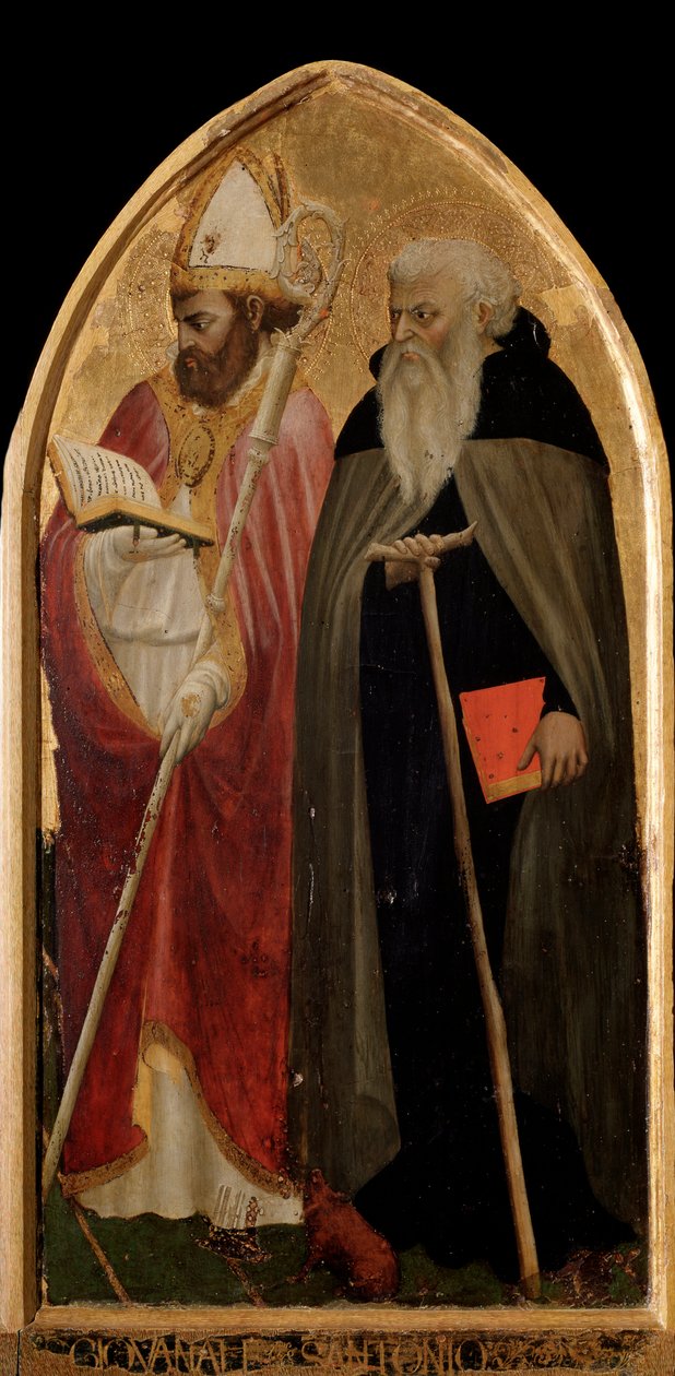 San Giovenale Triptych: Right Panel with Saint Anthony the Great and Saint Juvenal by Tommaso Masaccio