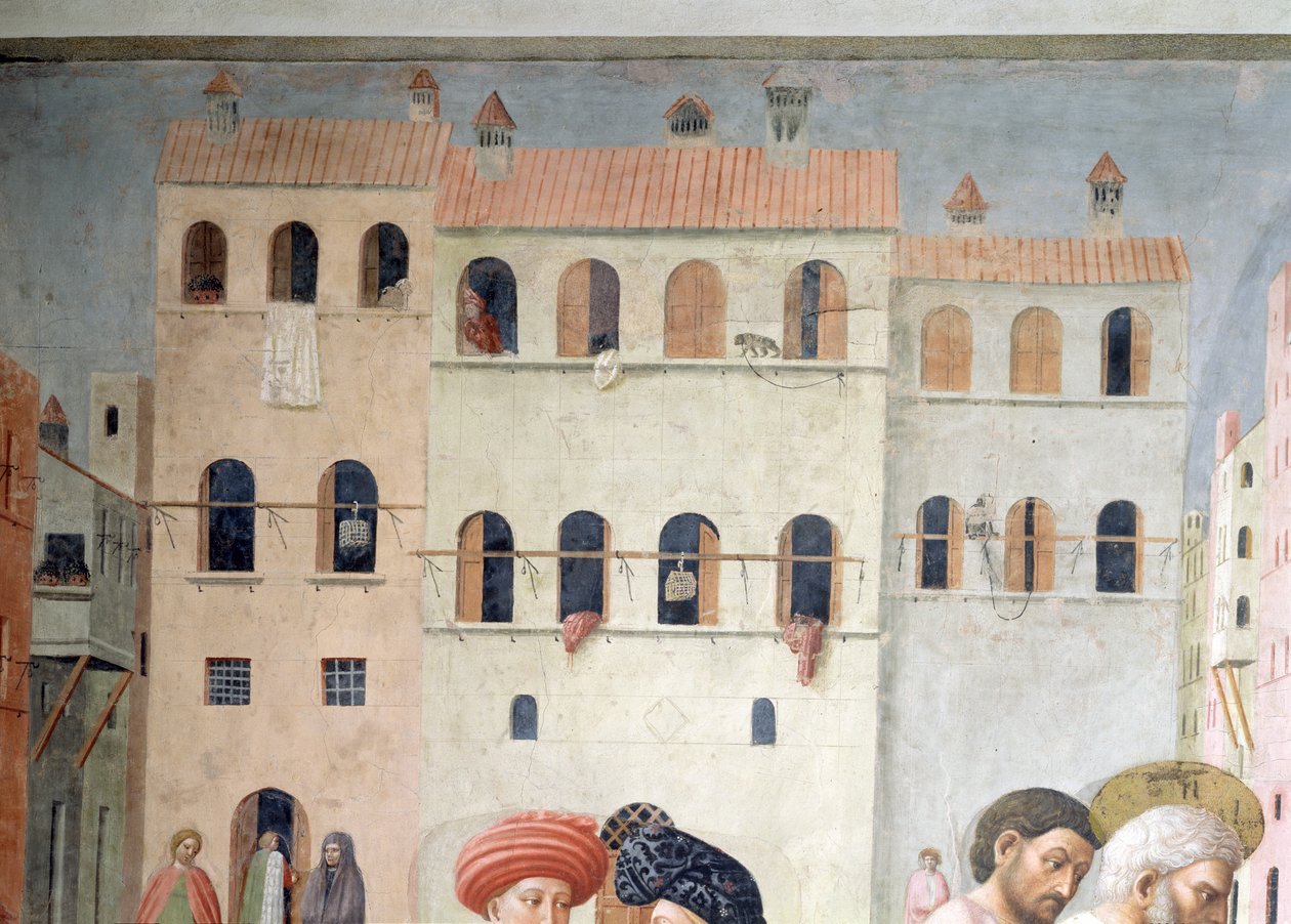 St. Peter Healing a Cripple and the Raising of Tabitha (detail) by Tommaso Masolino da Panicale