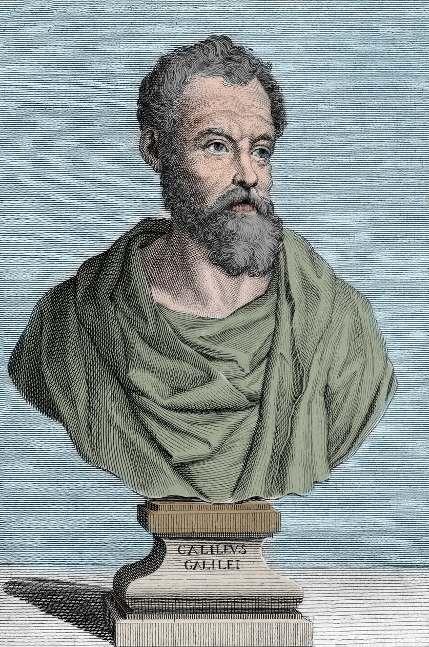 Portrait of Galileo Galilei, Italian astronomer (1564-1642) engraving by Tommaso Piroli (1752-1824) private collection by Tommaso Piroli