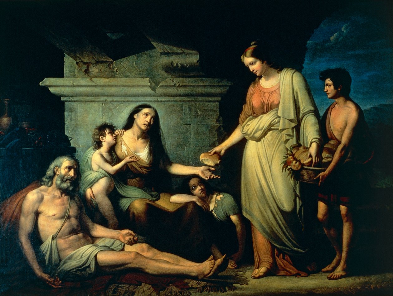 Alms for destitute by Tommaso de Vivo