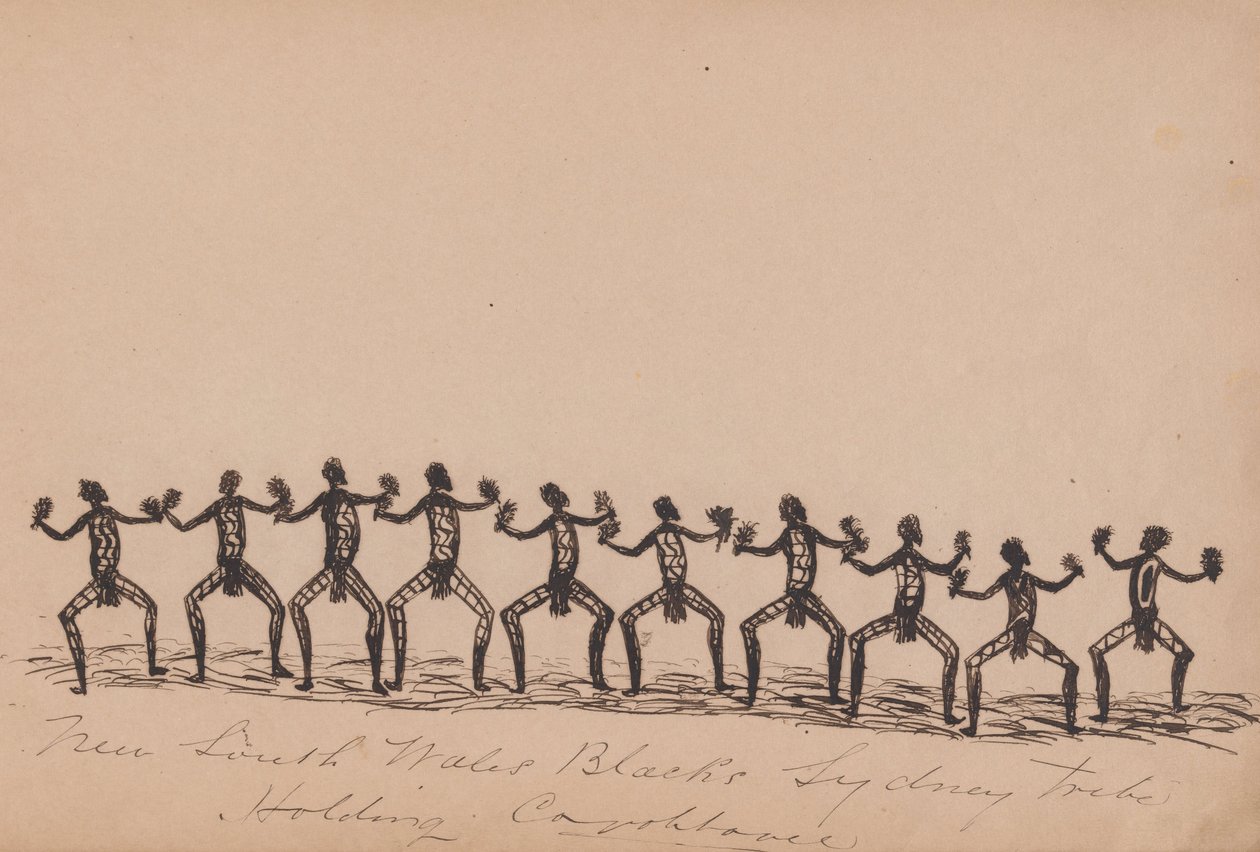 Sydney Tribe Holding Corroboree by Tommy McRae