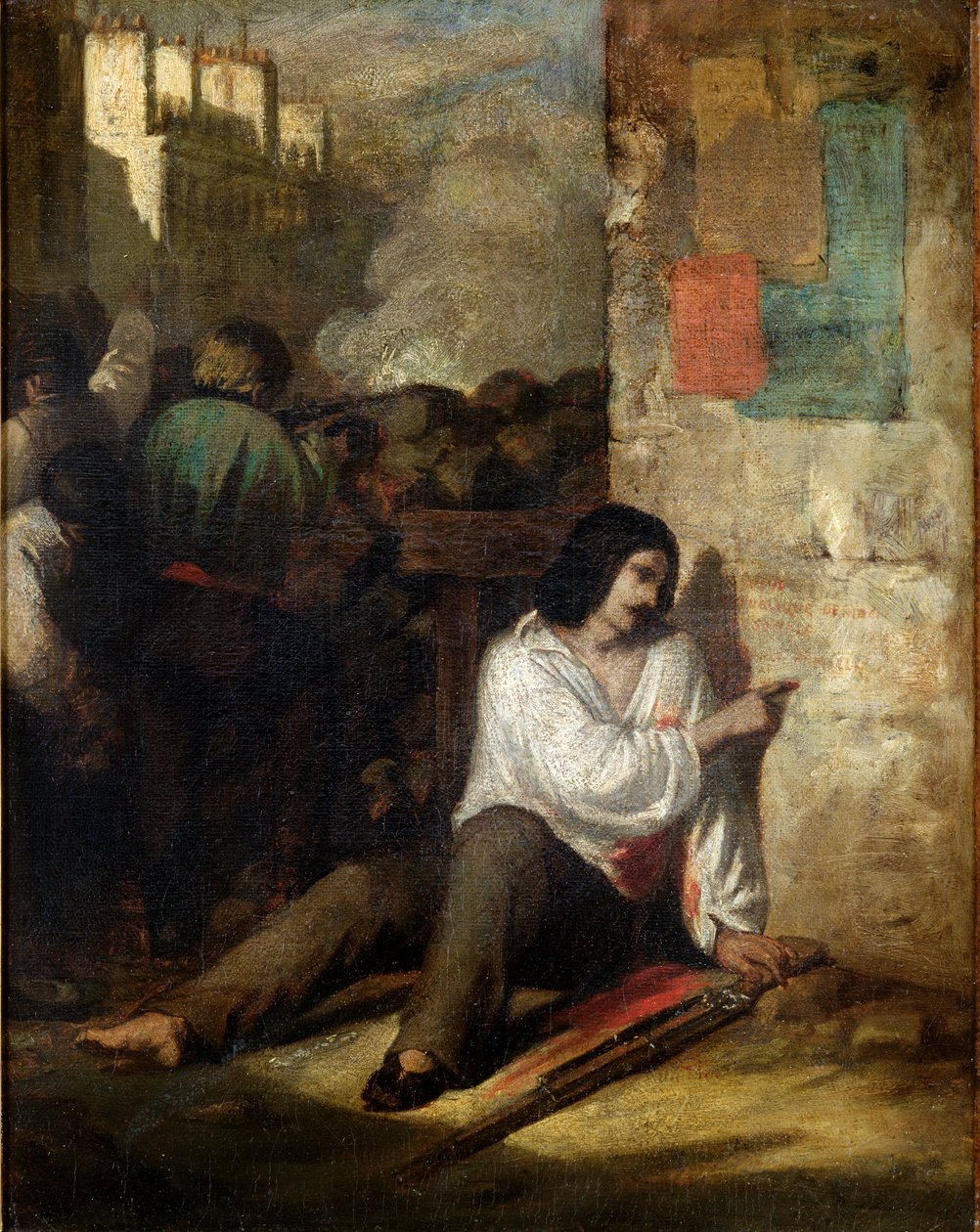 The Barricade in 1848 or, The Injured Insurgent, 1848-52 by Tony Johannot