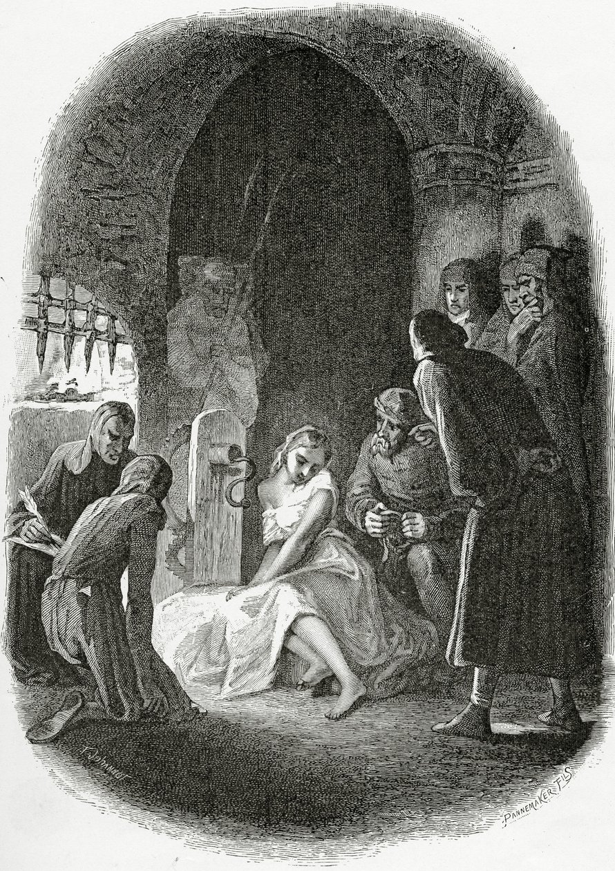 The Interrogation of Esmeralda - Illustration from Notre Dame de Paris by Tony Johannot