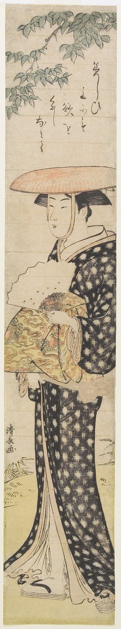 A Woman With a Hat Walking Under a Tree, 1782 by Torii Kiyonaga