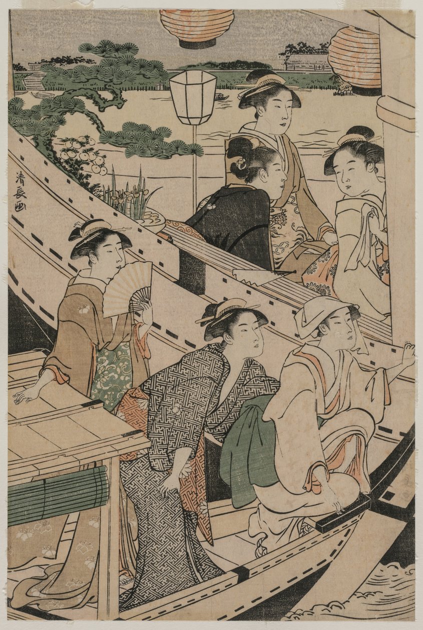 Boating Party on the Sumida River, 1789 by Torii Kiyonaga