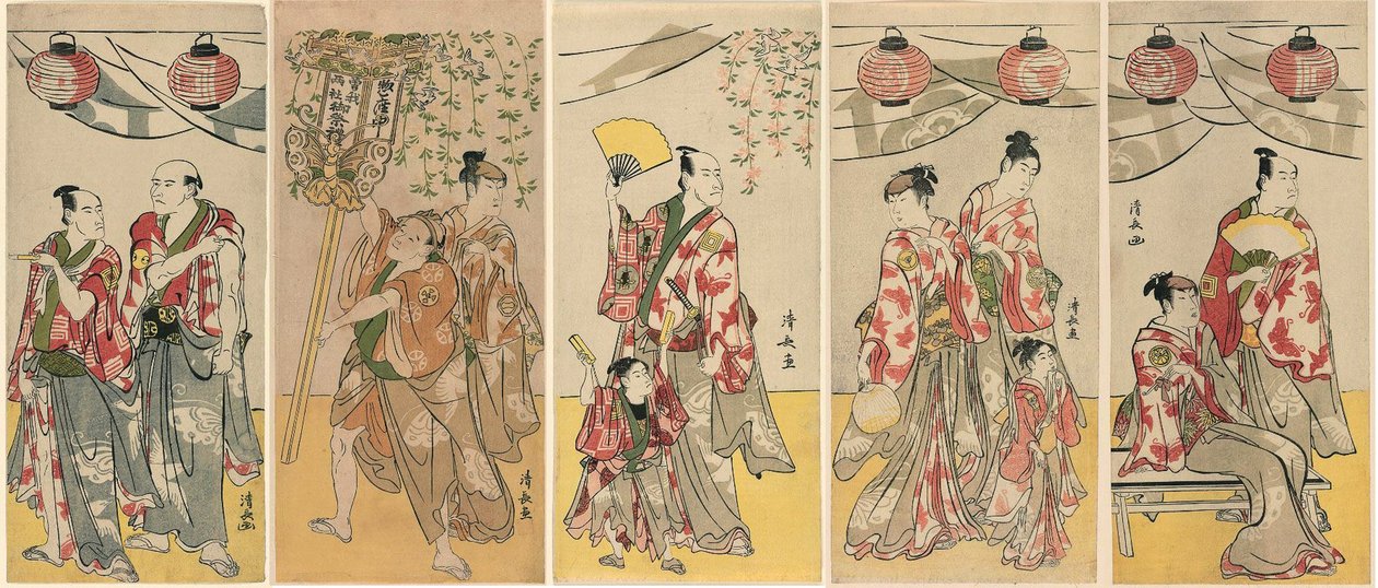 Eleven Actors Celebrating the Festival of the Shrine of the Soga Brothers by Torii Kiyonaga