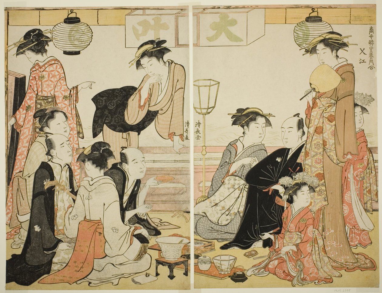 Entertainers of Nakazu, from the Series A Collection of Contemporary Beauties of the Pleasure Quarters by Torii Kiyonaga