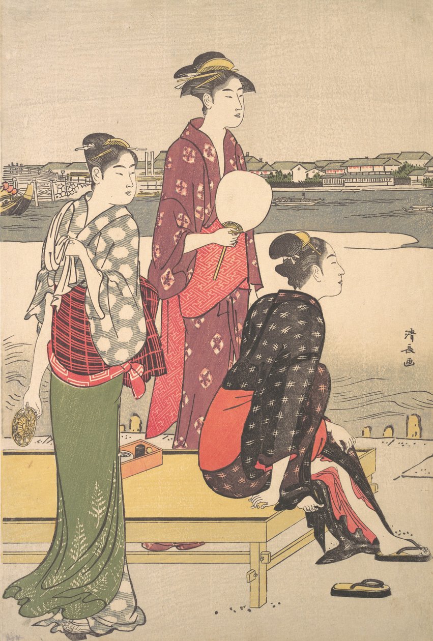 Evening on the Banks of the Sumida River by Torii Kiyonaga