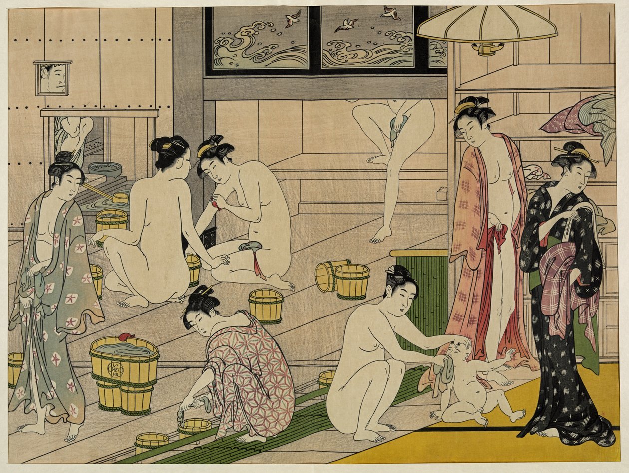 Kiyonaga Bathhouse Women by Torii Kiyonaga