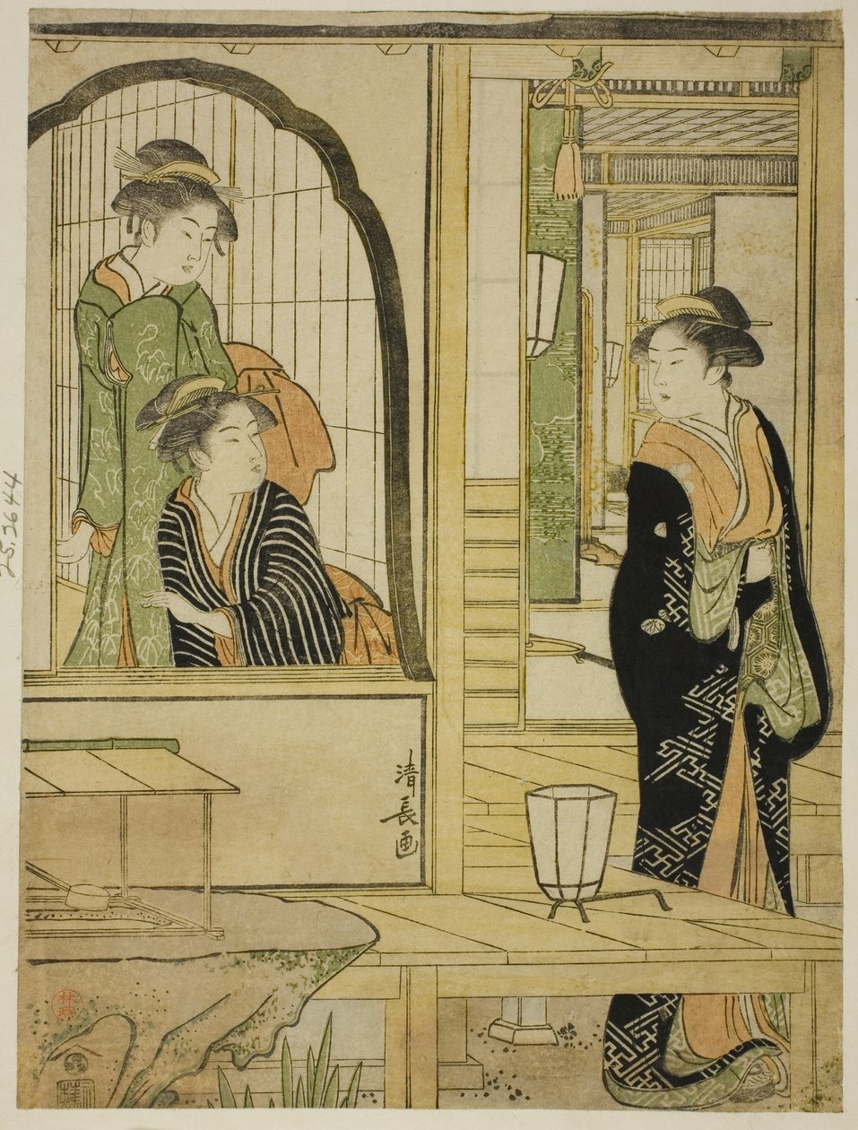 Parody of Princess Joruri and Ushiwakamaru by Torii Kiyonaga