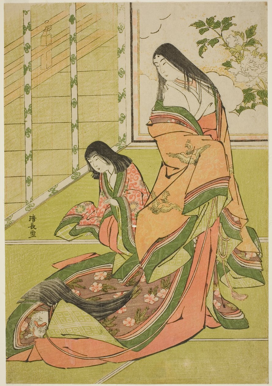 The Third Princess and Her Kitten, from an Untitled Series of Court Ladies by Torii Kiyonaga