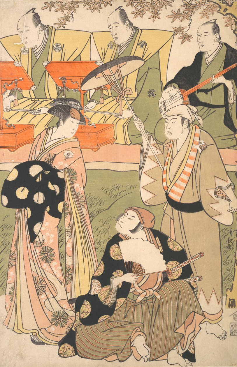 Theatrical Scene, with Musicians by Torii Kiyonaga