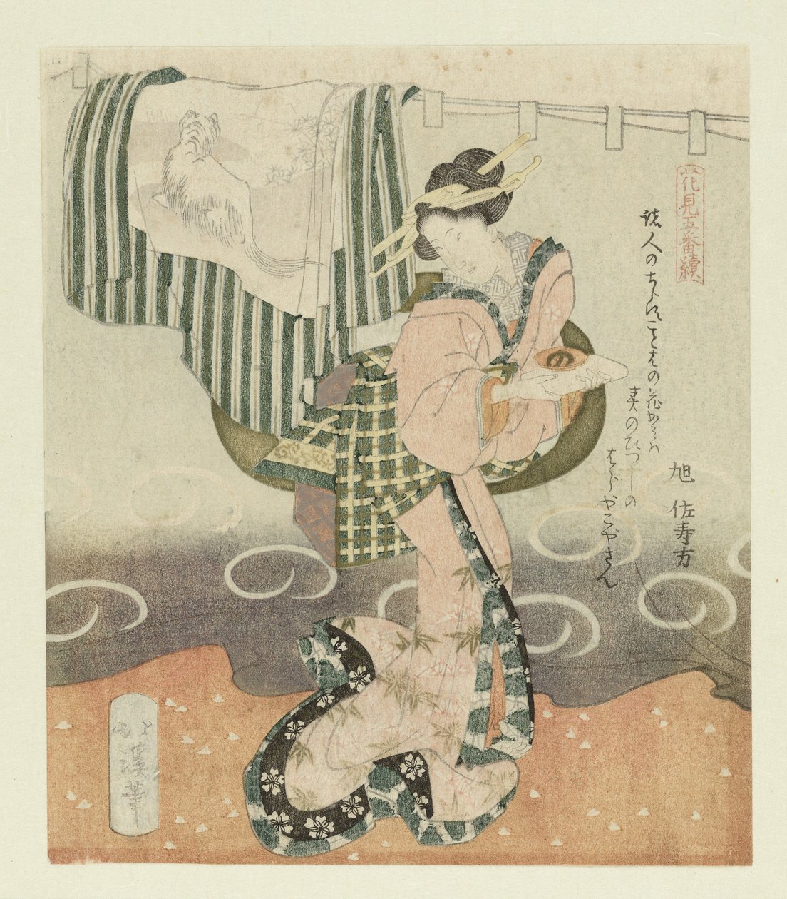 Woman with Sake Cup by Totoya Hokkei