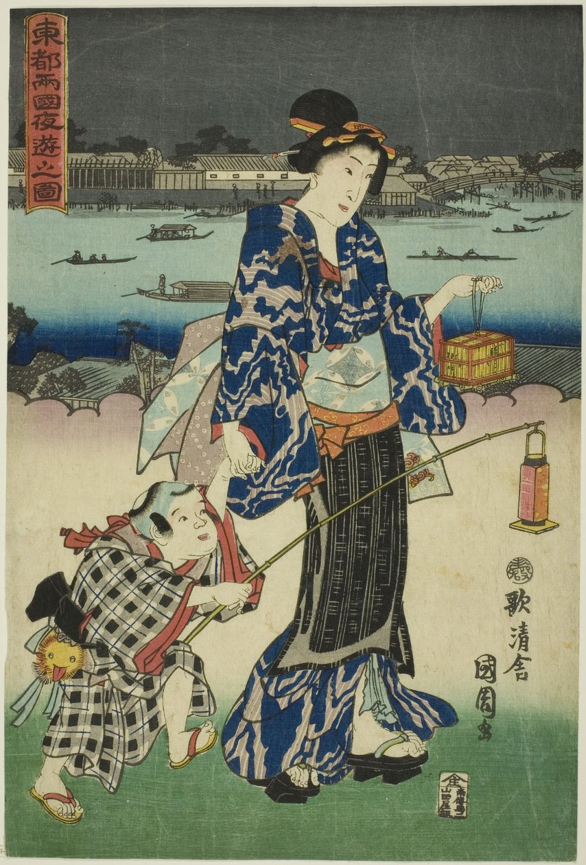 Evening Amusements at Ryogoku in the Eastern Capital by Toyohara Kunichika