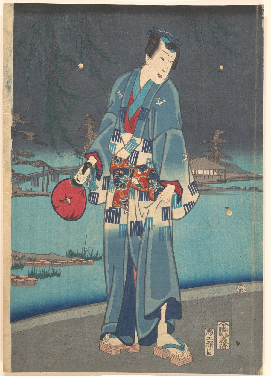 Modern Genji - Firefly Viewing (Imayō Genji Shiken Hotaru Asobi) by Toyohara Kunichika