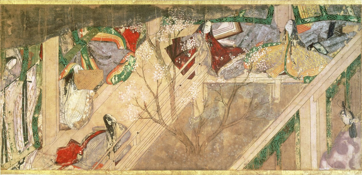 The Tale of Genji, 10th Century Novel about the Romantic Life of Prince Genji, Illustration by Hikokuni Tokugawa II (fl.1821-24), pub. 19th Century by Toyokawa Hikokuni