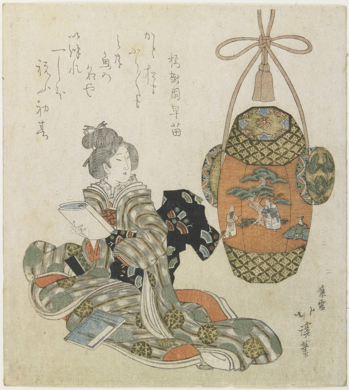 Woman Reading a Book, early 19th century by Toyota Hokkei