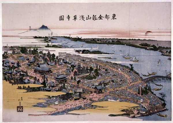 Kinryuzan Senso-ji Temple in the Eastern Capital (Edo) c.1820 by Toyota Hokkei