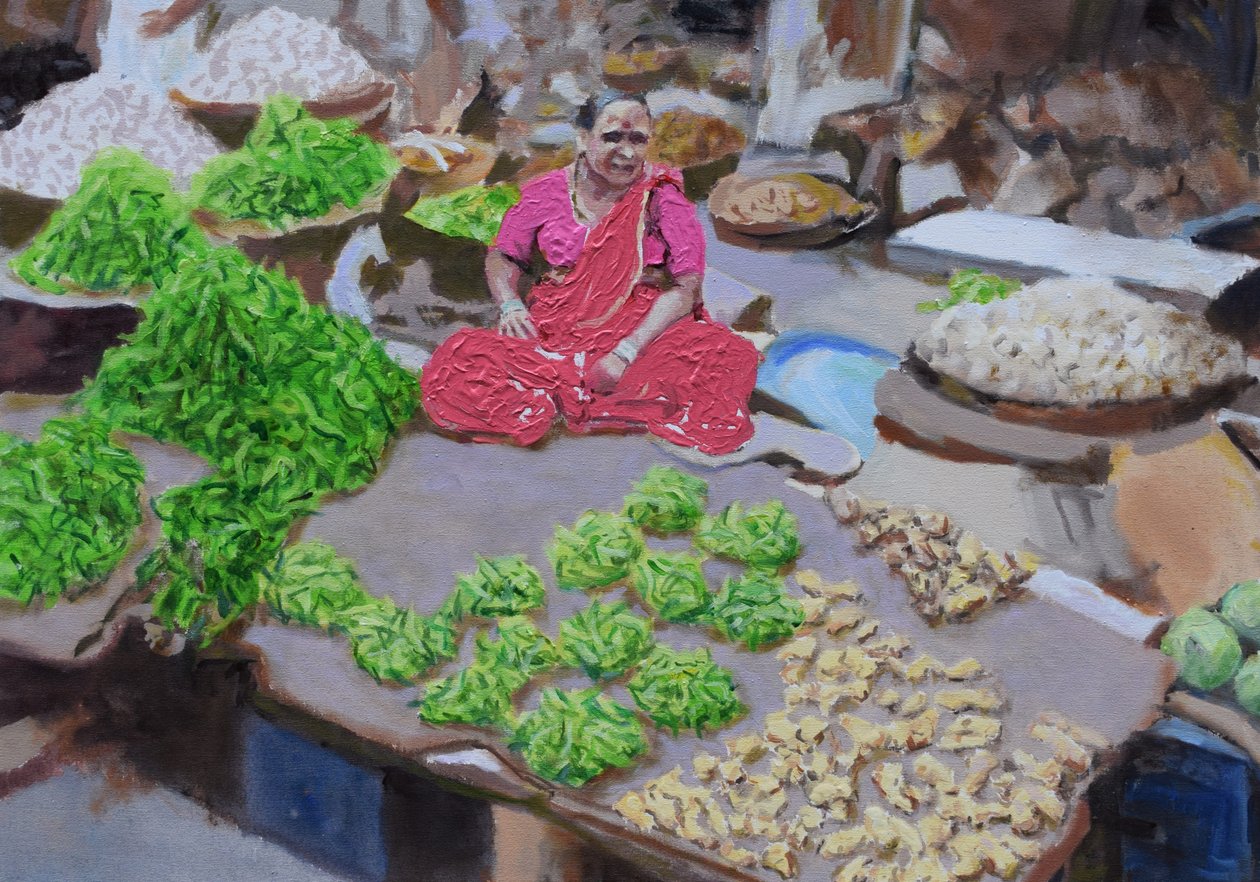 Selling Chillies and Ginger (Thane, Mumbai) by Trevor Burgess