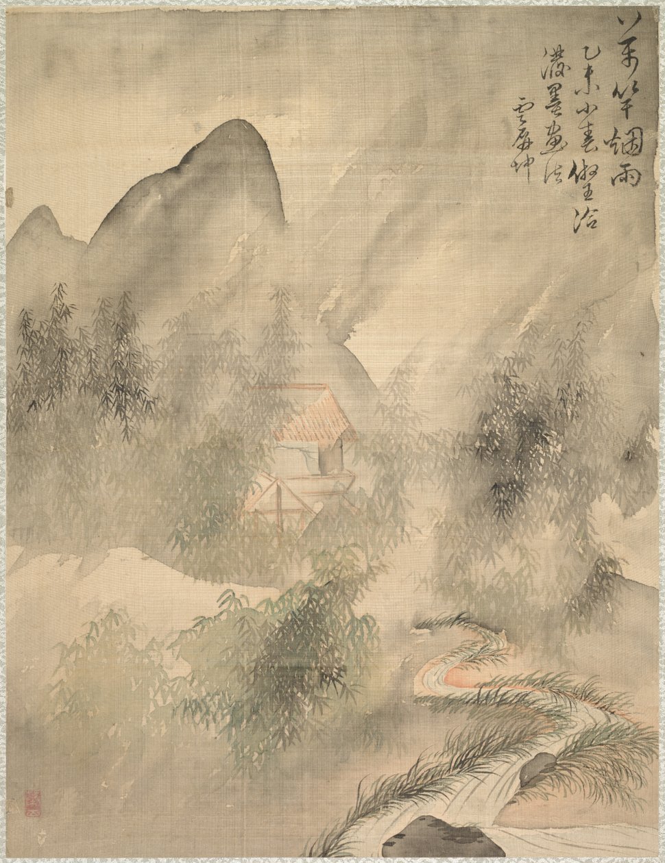 Ten Thousand Bamboos in the Mist and Rain, 1847 by Tsubaki Chinzan