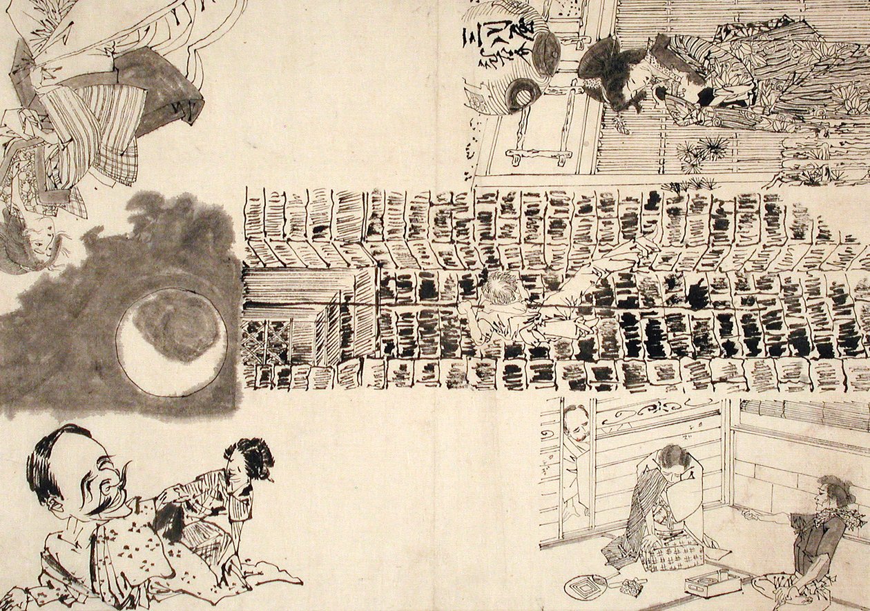 Preparatory Drawing for Illustrations of Melodramas and Parody by Tsukioka Yoshitoshi