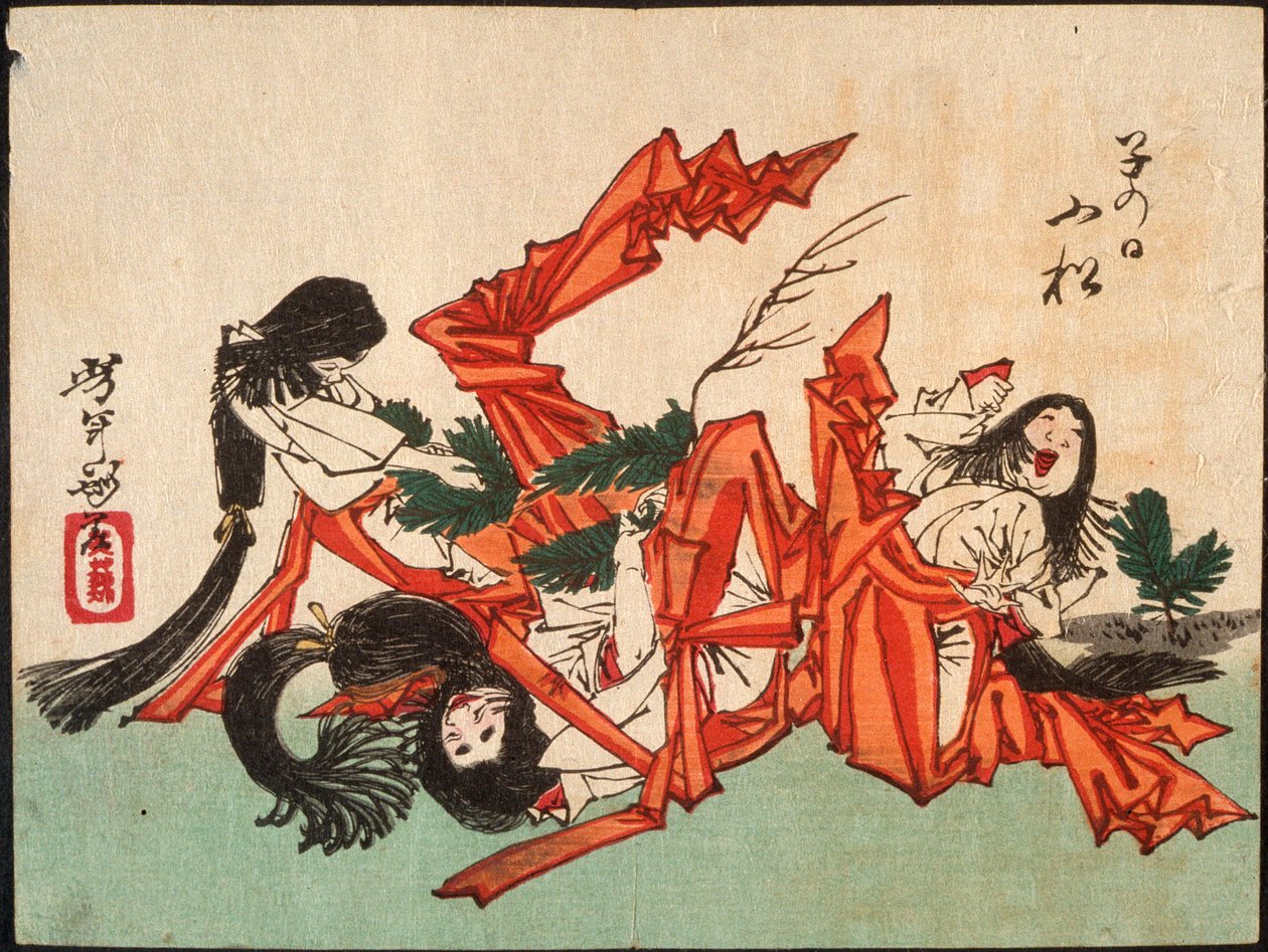 Pulling Pine Shoots on the Day of the Rat by Tsukioka Yoshitoshi