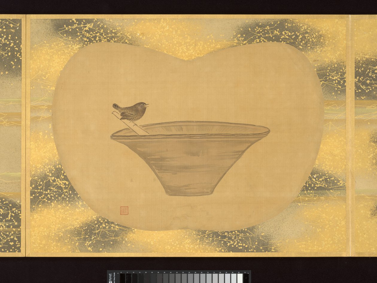 Album of Fan-Shaped Paintings of Figures, Birds and Flowers by Tsunenobu Kano