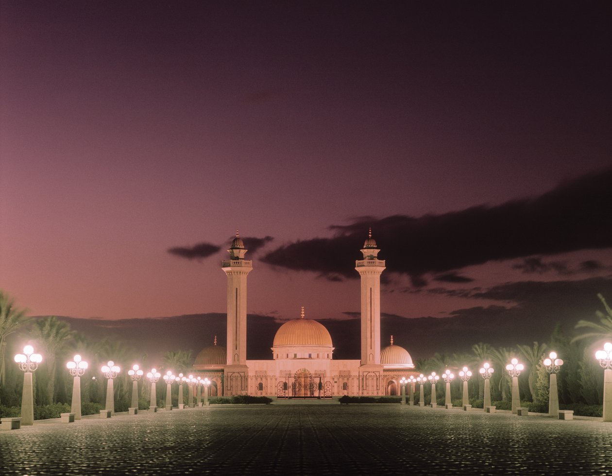 The Bourguiba Mosque at night by Tunisian School