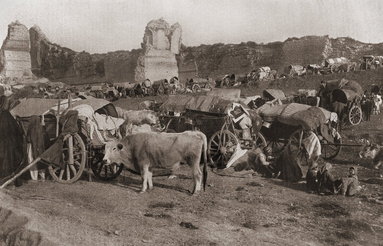 Camp of Turkish refugees, 1912 by Turkish Photographer