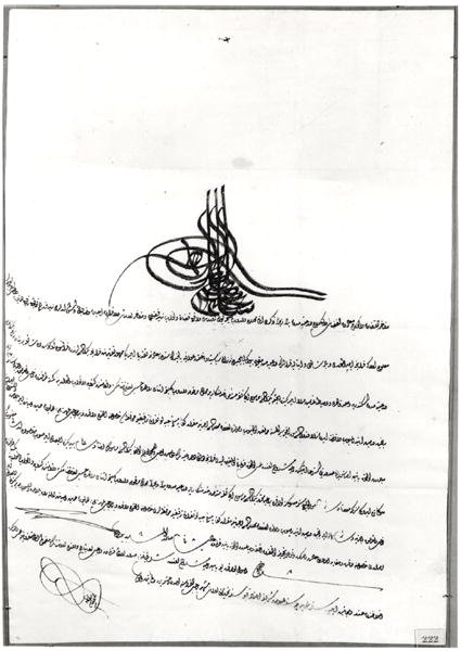 Document Giving Safe-Passage to Rene de Chateaubriand (1768-1848) by Sultan Selim III (1761-1808) 14-23 September 1806 by Turkish School