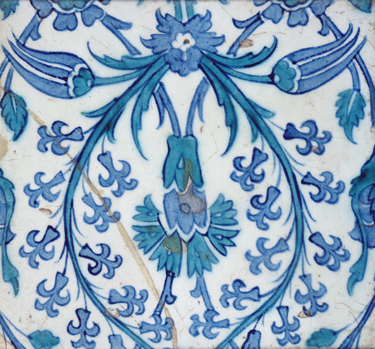 Isnik Tile with Floral Design by Turkish School