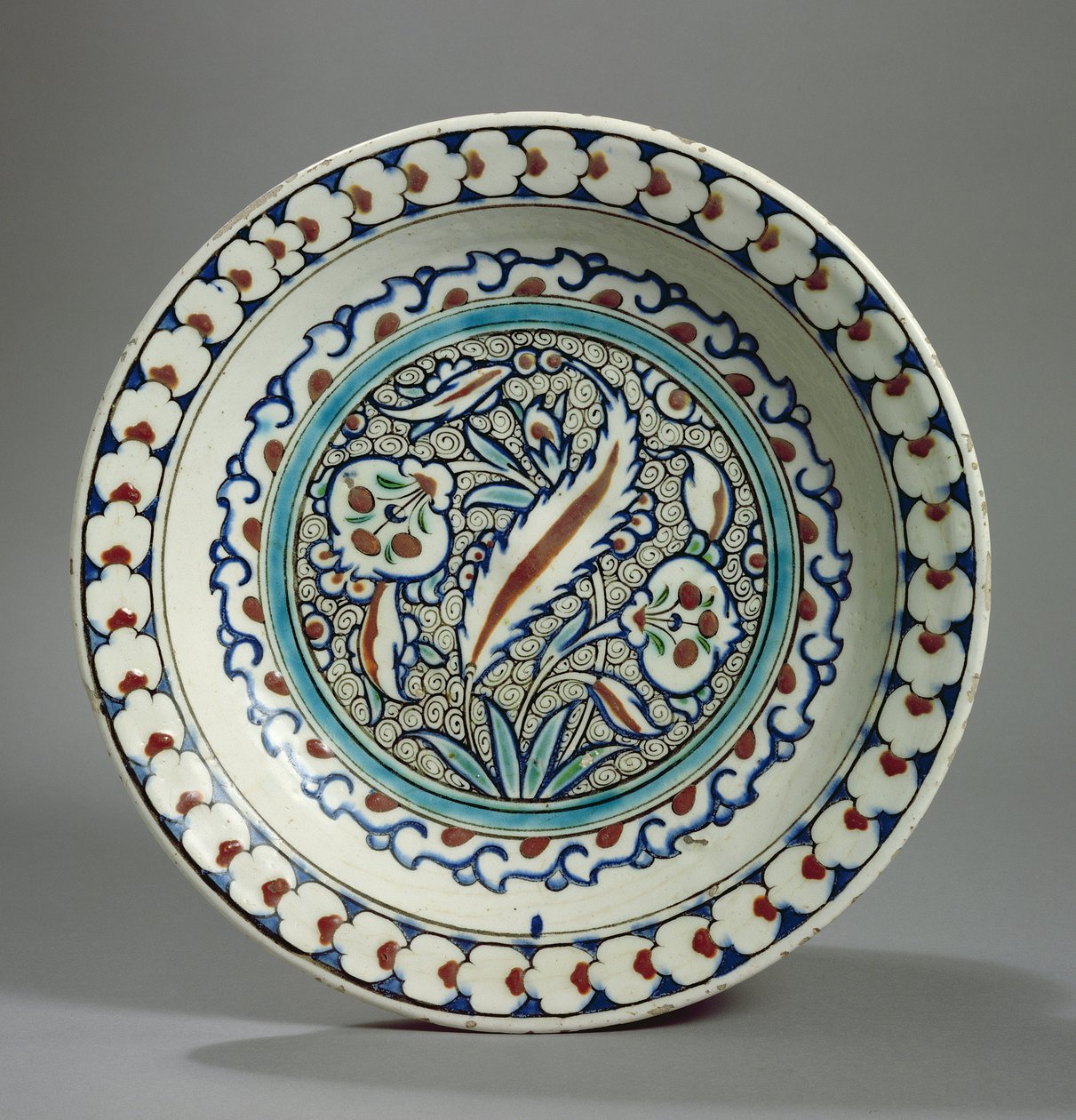 Stone-paste plate, Iznik, Turkey by Turkish School