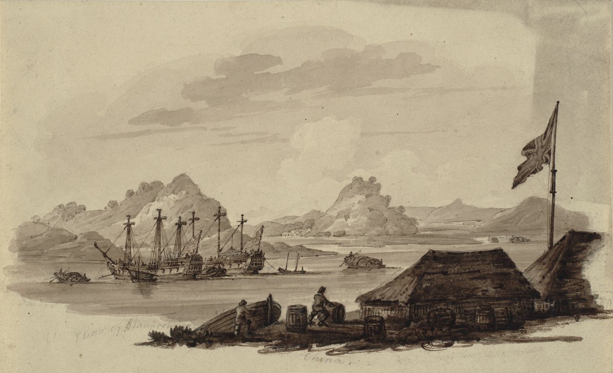 British Gunboats and Tanka Egg-Boats at Whampoa, Canton, a Deep Water Anchorage on the China Coast by Ubekendt